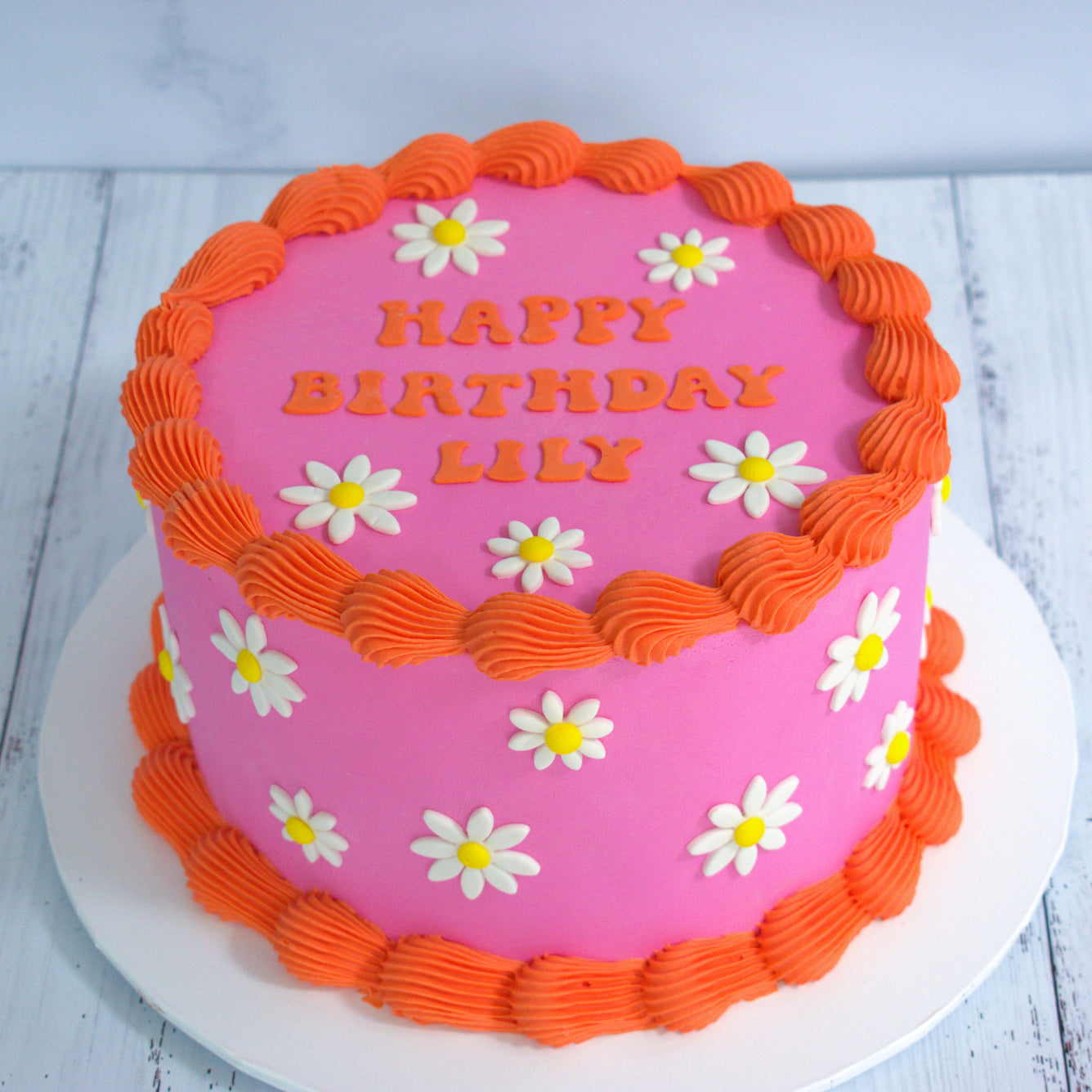 Pink Daisy Cake